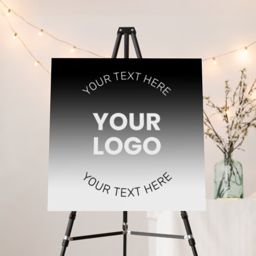 Your Logo  Modern Editable Black  White Gradient Foam Board