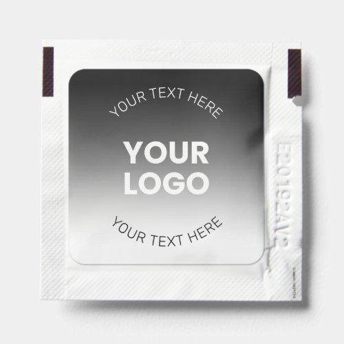 Your Logo  Modern Editable Black  White Gradient Hand Sanitizer Packet