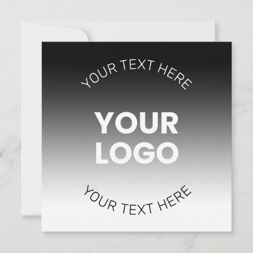 Your Logo  Modern Editable Black  White Gradient Invitation