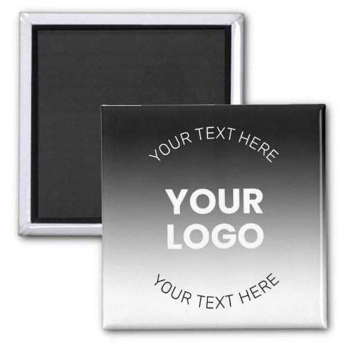 Your Logo  Modern Editable Black  White Gradient Magnet
