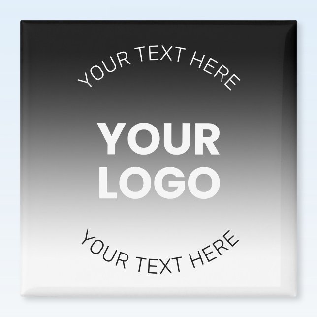 Your Logo | Modern Editable Black & White Gradient Magnet (Creator Uploaded)
