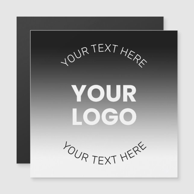 Your Logo | Modern Editable Black & White Gradient Magnetic Invitation (Front/Back)