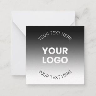Your Logo Modern Editable Black & White Gradient Note Card