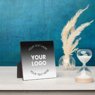 Your Logo   Modern Editable Black & White Gradient Plaque