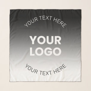 Your Logo Modern Editable Black & White Gradient Scarf