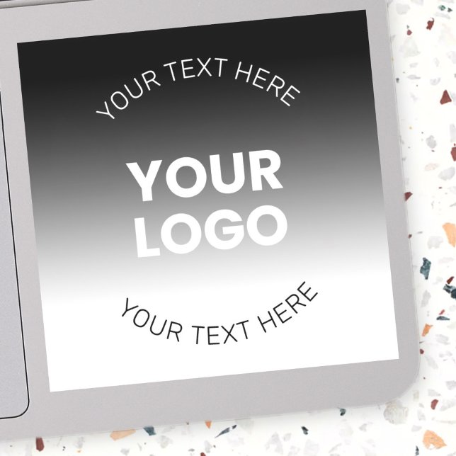 Your Logo | Modern Editable Black & White Gradient Sticker (Creator Uploaded)