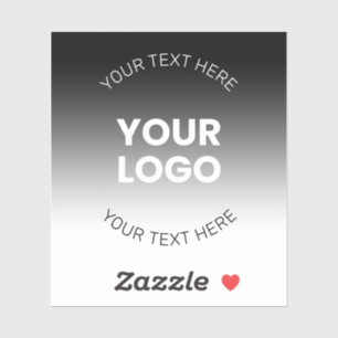 Your Logo Modern Editable Black & White Gradient Sticker