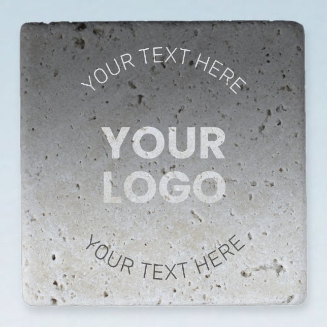 Your Logo | Modern Editable Black & White Gradient Stone Magnet (Creator Uploaded)