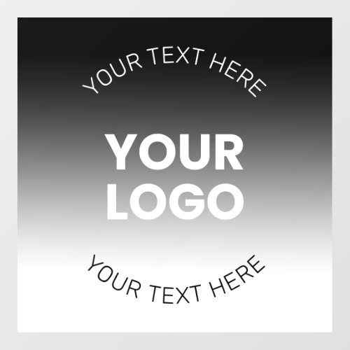 Your Logo  Modern Editable Black  White Gradient Wall Decal