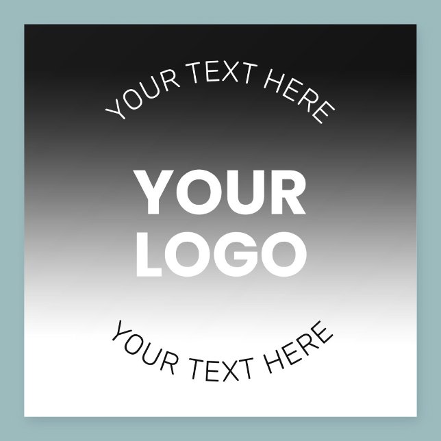 Your Logo | Modern Editable Black & White Gradient Wall Decal (Creator Uploaded)