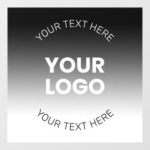 Your Logo Modern Editable Black & White Gradient Window Cling