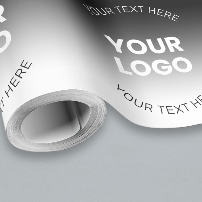 Your Logo | Modern Editable Black & White Gradient Wrapping Paper (Creator Uploaded)