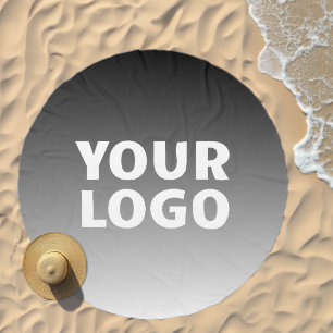 Your Logo & Modern Editable Color Gradient Beach Towel