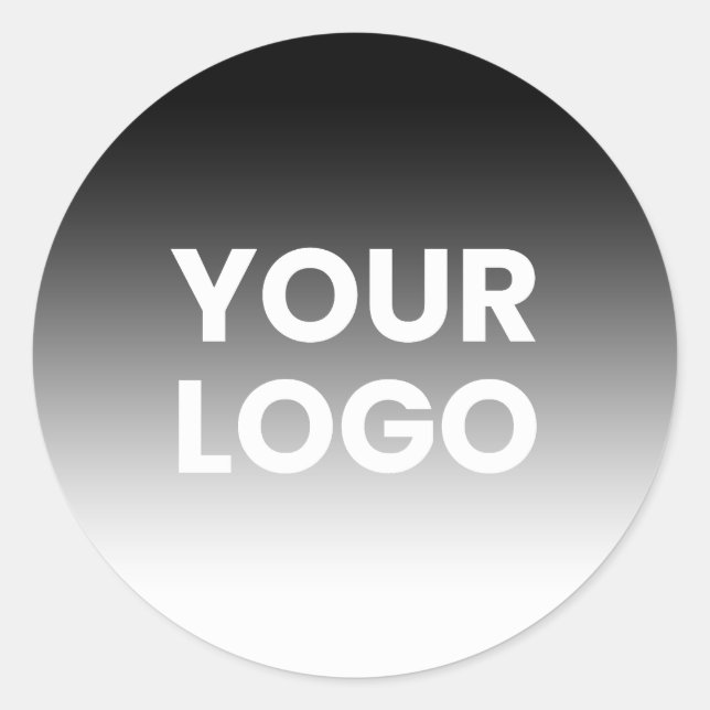 Your Logo & Modern Editable Color Gradient Classic Round Sticker (Front)