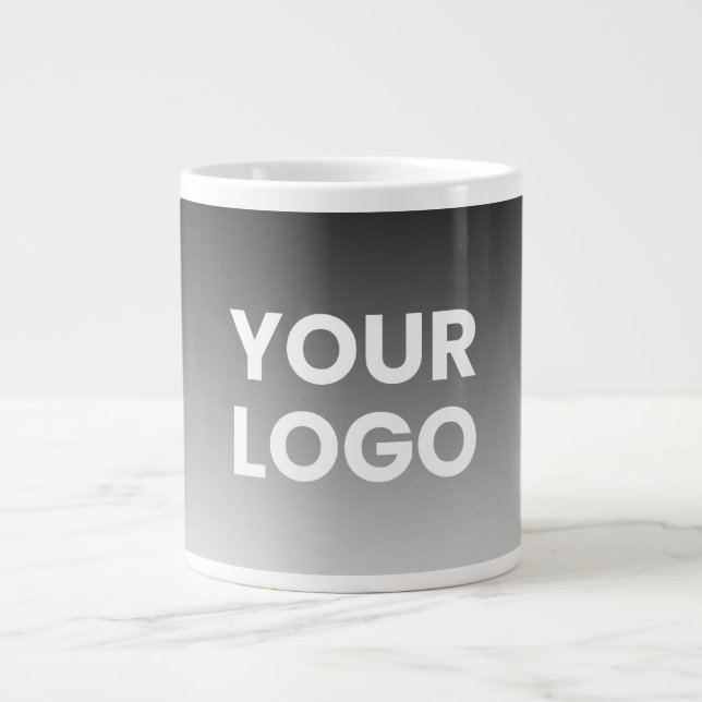 Your Logo & Modern Editable Color Gradient Giant Coffee Mug (Front)