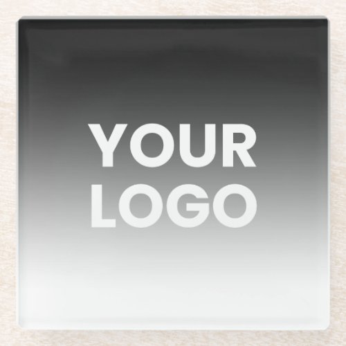 Your Logo  Modern Editable Color Gradient Glass Coaster