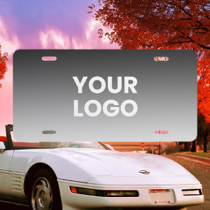 Your Logo & Modern Editable Color Gradient License Plate