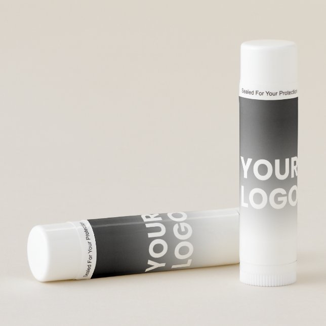 Your Logo & Modern Editable Color Gradient Lip Balm (Front)