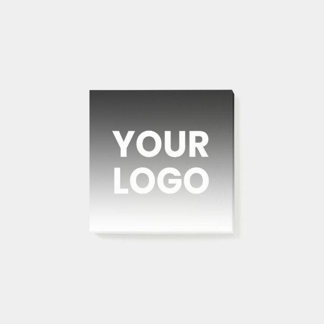 Your Logo & Modern Editable Color Gradient Post-it Notes (Front)