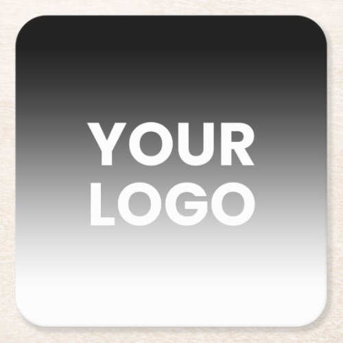 Your Logo  Modern Editable Color Gradient Square Paper Coaster