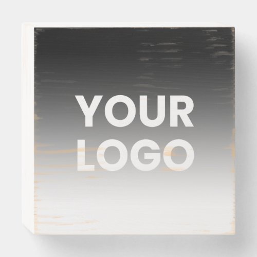 Your Logo  Modern Editable Color Gradient Wooden Box Sign