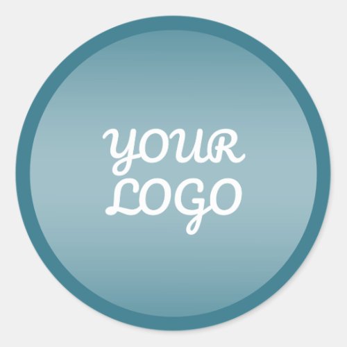 Your Logo  Modern Editable Color Ombre wBorder Classic Round Sticker