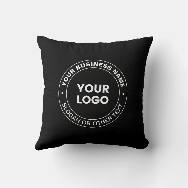 Your Logo | Modern Editable Text & Elements  Throw Pillow (Back)