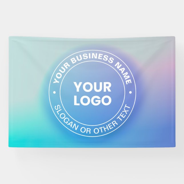 Your Logo | Modern Fading Color Ombre & White Text Banner (Horizontal)