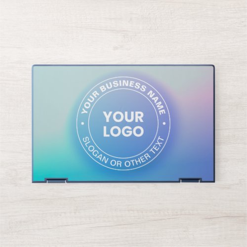 Your Logo  Modern Fading Color Ombre  White Text HP Laptop Skin