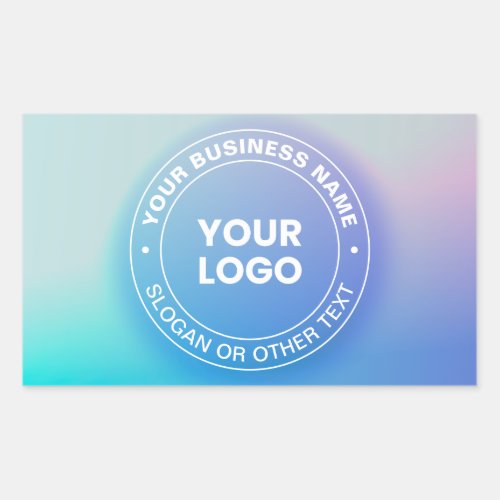 Your Logo  Modern Fading Color Ombre  White Text Rectangular Sticker