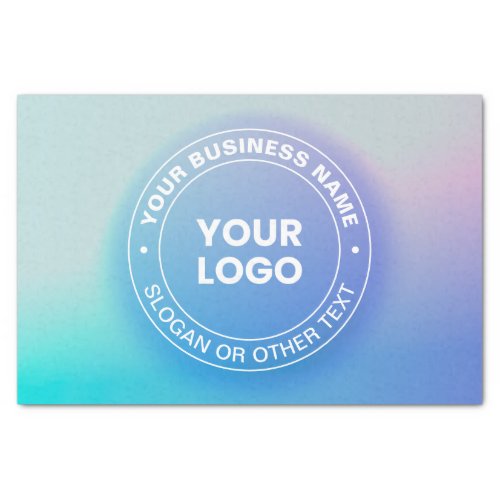 Your Logo  Modern Fading Color Ombre  White Text Tissue Paper