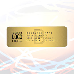 Your Logo &amp; Modern Faux Gold Return Address Label