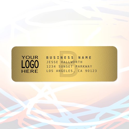 Your Logo  Modern Faux Gold Return Address Label
