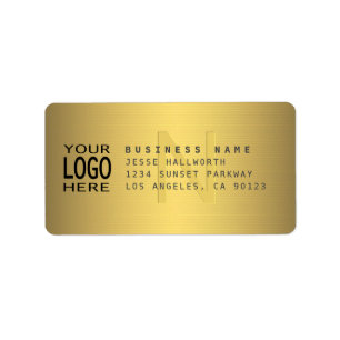 Your Logo & Modern Faux Gold V2 Return Address Label