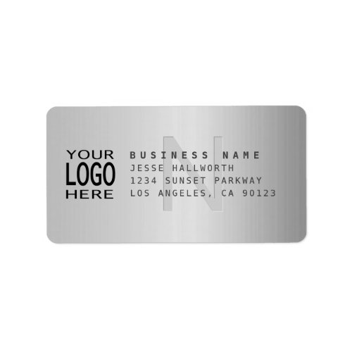 Your Logo  Modern Faux Metal Return Address Label