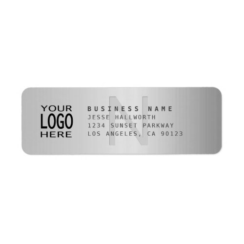 Your Logo  Modern Faux Metal Return Address Label