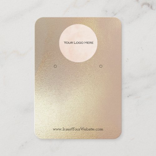 Your Logo Modern Gold Shimmer Earring Display Business Card
