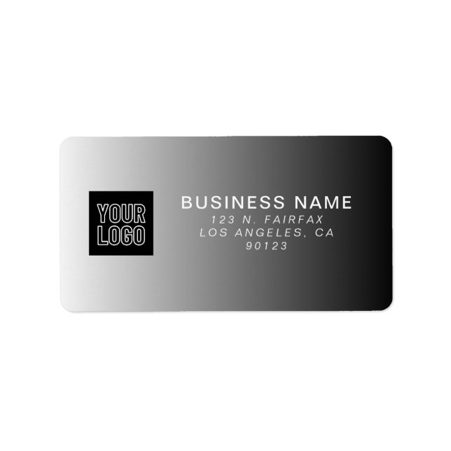 Your Logo | Modern Gray Gradient Return Address Label (Front)