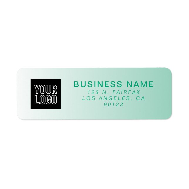 Your Logo | Modern Green Gradient Return Address Label (Front)