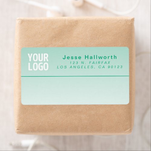Your Logo | Modern Green Gradient Return Address Label