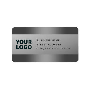 Your Logo Modern Grey Gradient Return Address Label