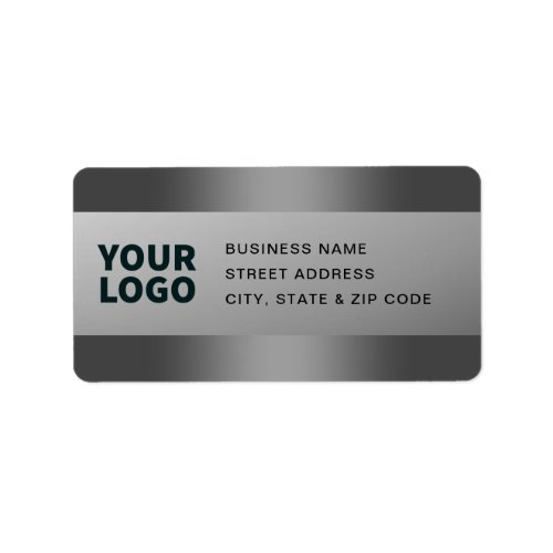 Your Logo  Modern Grey Gradient Return Address Label
