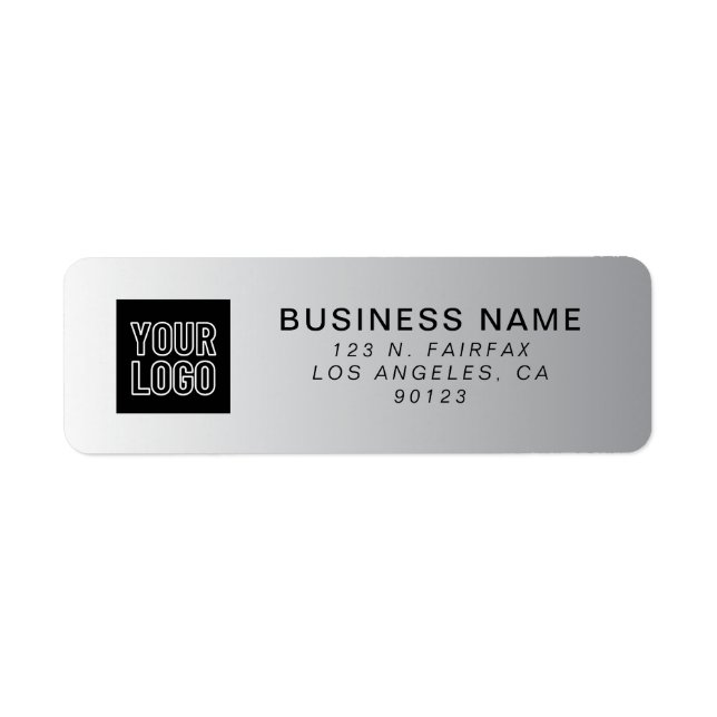 Your Logo | Modern Grey Gradient Return Address Label (Front)