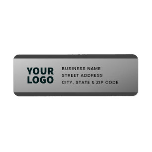 Your Logo Modern Grey Gradient Return Address Label
