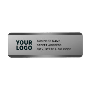 Your Logo Modern Grey Gradient Return Address Label
