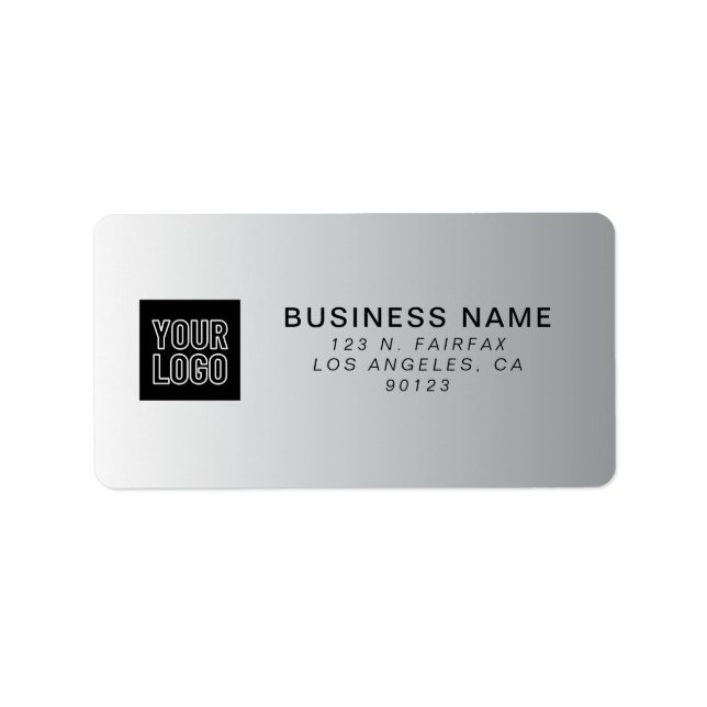 Your Logo | Modern Grey Gradient Return Address Label (Front)