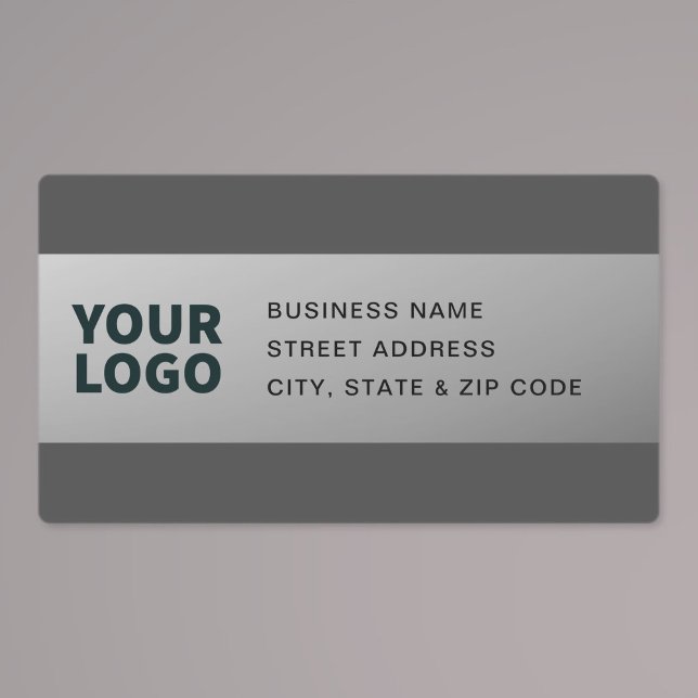 Your Logo | Modern Grey Gradient Return Address Labels (Creator Uploaded)