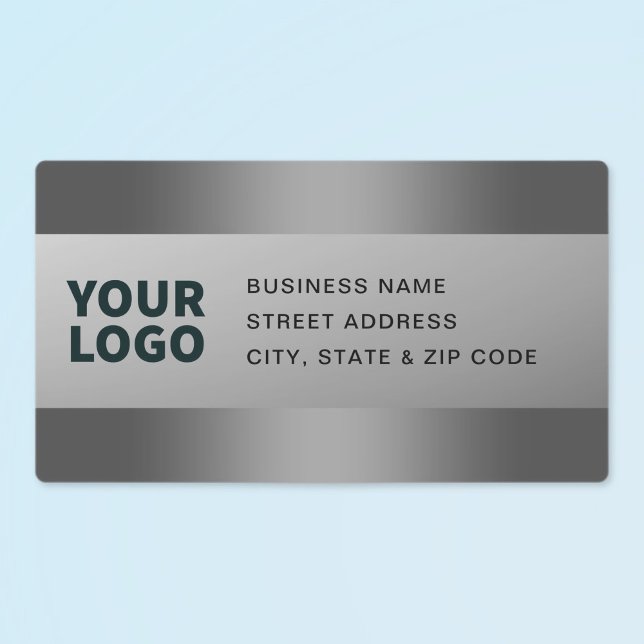 Your Logo | Modern Grey Gradient Return Address Labels (Creator Uploaded)