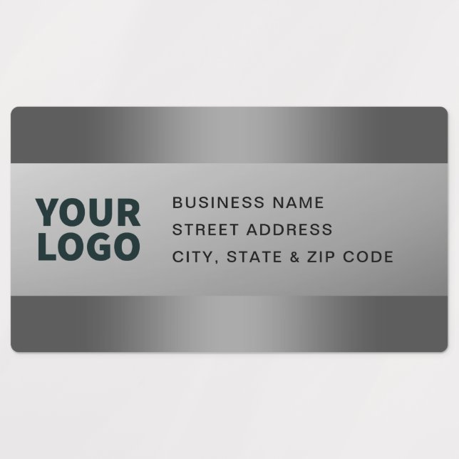Your Logo | Modern Grey Gradient Return Address Labels (Design 1)