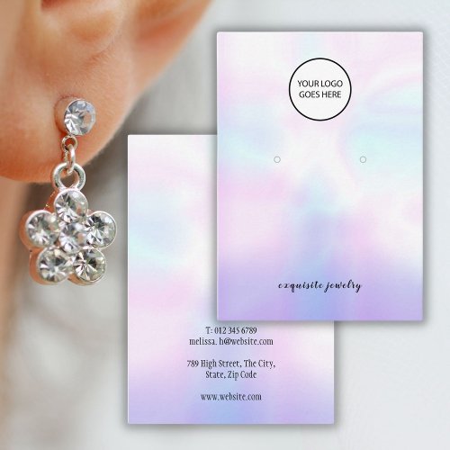 Your Logo Modern Holographic Earring Display Card